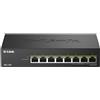 D-Link DMS-108P/E switch di rete Non gestito 2.5G Ethernet (100/1000/2500) Supporto Power over Ethernet (PoE) Nero