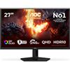 AOC G4 Q27G41ZDF Monitor PC 67,3 cm (26.5) 2560 x 1440 Pixel Quad HD QD-OLED Nero, Rosso