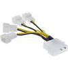 InLine Cavo alimentazione ventole da 4pin 5,25" M, 4x 3pin Fan M, 0,3m