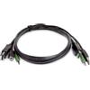 StarTech.com Cavo KVM DisplayPort da 91 cm, USB 2.0, audio jack 3,5 mm, cavo combinato universale compatibile con switch KVM,