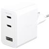 PanzerGlass empower™ by ® Turbo 70W Caricatore Multiplo incl. 2 x USB-C + USB-A EU Plug Bianco Argento