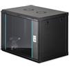 DIGITUS Armadio di rete - Rack da 19 pollici 9U - Non montato - Montaggio a parete - Profondità 450 mm - Profondità utile 320 mm - Portata 60 kg - Porta in vetro - Serie Dynamic-N - Nero