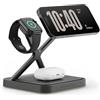 NOCO XGrid XDS3 Caricatore Wireless 3 in 1 per iPhone, AirPods, Apple Watch | Supporto di ricarica certificato Qi2 fino a 25 W, compatibile con MagSafe. Alimentatore USB-C da 45 W e cavo da 2 m inclusi.