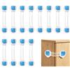 Dorunova 12 Pezzi Blu Blocca Cassetti e Ante per Bambini, Chiusura di Sicurezza | Adesivo Preapplicato, Regolabile, Design Orsetto Sorridente, Facile Da Installare
