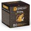 Yespresso Ginseng 80 Capsule compatibili con Nespresso® | Caffè al Ginseng, 80 Capsule, Solubile in Polvere, Origine Italiana, Miscela Aromatica