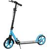 HOMCOM Monopattino pieghevole 1-clic 14+ manubrio regolabile Blu | Monopattino a spinta con cavalletto, doppio freno, ammortizzatore, ruote 200mm, cuscinetti ABEC-9, adulto