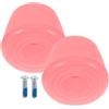 DIYEAH Freni per Pattini a Rotelle Doppi in PU Rosa con Viti | Ampia Superficie di Contatto, Arresto Stabile e Montaggio Semplice, per Pattini Doppi Indoor e Outdoor