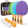 PRO-SPIN Racchetta Ping Pong | Set Professionale con Racchette da Tennis da Tavolo Premium, Palline Ping Pong 3 Stelle e Custodia | Per uso interno ed esterno