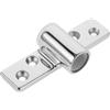Alipis Base di Bloccaggio per Pagai Laterale in Acciaio Inox per Kayak | Foro da 13mm, Interassi 69,9mm e 40,7mm, Argento, per Canoisti e Montaggio Nautico
