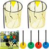 Msauifncp Cinesini per Allenamento Calcio Sacco a Rete con Telaio Cinghie Regolabili | Bersaglio Colorato per Tiri in Porta,Accessori Calcio,Allenamento Calcio,Allenamento sui Tiri a Porta Fissa,Adatto ai Prati