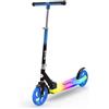 Zinc Big Wheel Lightshow - Monopattino pieghevole | 20 funzioni di illuminazione, altezza regolabile in 3 fasi, freno posteriore Quick Stop, facile da piegare
