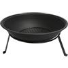 Adlereurope Adler Europe AD 6818 Braciere da giardino da 55 cm con griglia, braciere in acciaio per esterni per legna e bricchette di legno