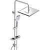 JOHO Colonna Doccia idromassaggio senza Miscelatore con Porta Ogetti Colonna Doccia in Acciaio INOX 304 con Mensola Set Doccia Regolabile in Altezza Doccia Soffione Colonna(25 * 25cm quadrato)