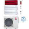 Mitsubishi Climatizzatore Condizionatore Mitsubishi Kirigamine Style Wifi R32 Bianco Perla e Rosso Trial Split Inverter 9000 + 9000 + 12000 BTU con U.E. MXZ-3F54VF NOVITÁ Classe A+++/A++