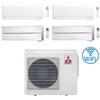 Mitsubishi Climatizzatore Condizionatore Mitsubishi MSZ-AY + Kirigamine Style Bianco Perla Wifi R32 Quadri Split Inverter 9000 + 9000 + 12000 + 12000 BTU con U.E. MXZ-4F72VF Classe A++/A+