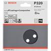 Bosch 5x Disco per levigatura PRO F355 per levigatrici rotoorbitali | per Calcestruzzo, Pietra dura, Grano 320, Professional Accessorio levigatrice rotoorbitale