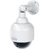 BASI | Telecamera Dome Dummy con Luce LED Lampeggiante | Telecamera Dummy | Telecamera di Sorveglianza per Interno e Esterno Protetto | Supporto a 360 Gradi | Bianco | CCTV