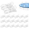 Cryptisg 20 pezzi Clip di Copertura per Piscina, 9 x 2,5cm(Bianco) | Forte Forza di Serraggio, Clip per Telone Piscina, Morsetti per Piscine Fuori Terra, per Protezione Dal Vento
