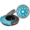 Werkmax Makita 191W06-8 - Set di cappa di aspirazione della polvere con mola diamantata premium da 125 mm, cappa di aspirazione per smerigliatrice angolare, calcestruzzo, massetto, residui di colla, adatto