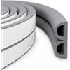 HOGARLAX Guarnizione Porta e Guarnizione Finestra Adesiva, Profilo D, 12m (Grigio) | D: 9×6 mm. Fessure: 3-6 mm. Guarnizione adesiva. Isolamento termico e acustico. Contro gli spifferi. Risparmio energetico