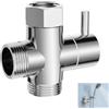 Jhaqto Valvola doccia a 3 vie, rubinetto WC a 3 vie G1/2, adattatore universale per raccordo dell'acqua, interruttore per miscelatore e tubi, facile installazione senza attrezzi, compatibile con docce