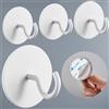DEKAZIA® Gancio Soffitto Adesivo Bianco, 4 Ganci Autoadesivi Extra Forte | per piante sospese, rotondo, senza forare, per esterno, appendiabiti, vintage, impermeabile, acciaio inox, tenuta 5 kg