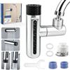 GZcaiyun Rubinetto orientabile, 4 in 1, rotazione a 360°, 6 tipi di getto | Rubinetto da cucina a cascata, multifunzionale, in acciaio inox, anti-spruzzo, con adattatori per cucina, bagno