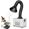 ZLXHFFH Aspiratore Fumi Saldatura, Estrattore Fumi Portatile 45W con Braccio Flessibile a Collo di Cigno, Flusso d'Aria 138㎡/h, Assorbitore Fumo per Riparazione PCB, Elettronica e Incisione Laser