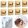 DEKAZIA® 8 Ganci Adesivi Dorati Bagno, Porta Asciugamani da Muro, Oro Opaco | appendiabiti da parete, appendi accappatoio, accessori cucina, autoadesivi senza forare, acciaio inox 304, gancetti piccoli