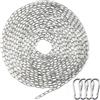 YunJoyous Catena in acciaio inox con moschettone, catena da 8 m, in acciaio inox, al metro, diametro 1,5 mm, catena in acciaio rotondo e resistente all'usura, catena in acciaio per cancelli da giardino