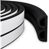 HOGARLAX Guarnizione Porta e Guarnizione Finestra Adesiva, Profilo D, 12m (Nero) | D: 9×6 mm. Fessure: 3-6 mm. Guarnizione adesiva. Isolamento termico e acustico. Contro gli spifferi. Risparmio energetico