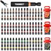 Toobeet Impact Muliti Set di punte per cacciaviti magnetici in acciaio S2 25 mm, 91 pezzi (Torx/PH/PZ/scanalatura/Inbus) per utensili da percussione con 1 supporto lungo (60 mm) con scatola robusta