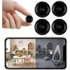 JEWKTTONS 4 PCS Mini Telecamera Spia WiFi 1080P HD, Videocamera di Sorveglianza con Visione Notturna e Rilevamento del Movimento, Controllo Remoto tramite App, per Uso Interno ed Esterno in Casa S/R