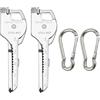 HDGSAFD 2 Multi-Funzione Chiave Coltelli E 2 Appeso Fibbie, Pieghevole Coltelli, Portatile Attrezzi Esterni, Adatto per L'Escursionismo E Alpinismo (Argento).