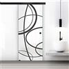 Aqua Roy The Shower BOSS Black Porta Scorrevole in vetro modello CLOUD 80x215 cm (60/80/90 cm) 8 mm, vetro Satinato, Nano rivestito nero, kit hardware complete nero opaco (80x215 cm, SINISTRA)