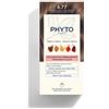 Phyto Color Kit 6,77 Marrone Chiaro Cappuccino Latte Rivelatore 50 Ml + Crema Colorante 50 Ml + Maschera Protettiva Colore 12 Ml + Gua