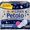 Lines Petalo Blu - Assorbenti notte con ali - 9 pezzi
