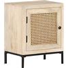 vidaXL Tavolo da Notte 40x30x50 cm in Legno di Mango Massiccio e canne naturali