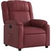 vidaXL Poltrona Reclinabile Rosso Vino in Similpelle