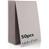 LOLYSIC 50 fogli di cartone grigio da 2 mm, formato A5, per rilegatura, formato DIN A5, 14,8 x 21 cm, per fai da te, per rilegatura di libri, modellismo, calendario dell'Avvento, imballaggi, biglietti