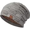 Bassdash Berretti Invernali Slouchy Berretto con Teschio Foderato in Pile Spesso per Uomo Donna Cappello Caldo Lavorato a Maglia