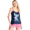 Disney Pigiama Donna Pigiama Estivo Donna Stitch Hi Ho Winnie The Pooh Minnie Crudelia Pigiami Donna Cotone Misto con Canotta con Spalline e Pantaloncini S-XL