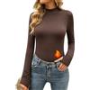 Terecey Maglia Termica Donna Collo Alto Elasticizzata Uso Quotidiano | 95% Cotone, 5% Elastan, Collo Alto Avvolgente, Maniche Lunghe, Foro Pollice, Vestibilità Slim