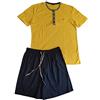 LOVABLE LVB Pigiama Uomo Serafino Corto Cotone (XL, Giallo)