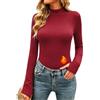 Terecey Maglia Termica Donna Collo Alto Elasticizzata Uso Quotidiano | 95% Cotone, 5% Elastan, Collo Alto Avvolgente, Maniche Lunghe, Foro Pollice, Vestibilità Slim