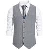 Generic Gilet da uomo vintage retrò Elégant Slim Fit Basic, a righe, elegante, casual, senza maniche, per matrimonio