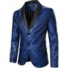 Duohropke Giacca da uomo con lustrini, colore oro brillante, vestibilità aderente, cappotto da matrimonio, cappotto a maniche lunghe, giacca da uomo, costume da performance per matrimoni e feste