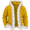 Generisch Cappotto di Babbo Natale con cappuccio e fodera in peluche, caldo cardigan come maglione natalizio da uomo, comoda giacca in pile per feste di Natale, festa con cappuccio, giacca di Natale