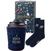 soxo Wizarding World - Set di calzini e tazze di Harry Potter, 2 misure, in | Idea regalo, articolo per fan di Hogwarts, calzini divertenti, calzini in cotone, tazza termica da 350 ml