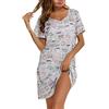 ENJOYNIGHT Camicia da Notte Donna Cotone Vestaglia Estiva Manica Corta Pigiama da Casa Casual da Notte